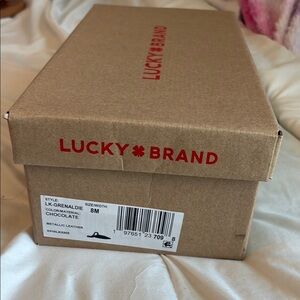 Lucky Brand Chocolate Metallic Leather Footwear